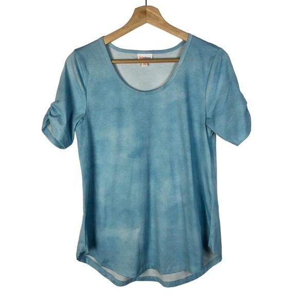 Lularoe Blue Cloud Print Short Sleeve T-Shirt XS - Picture 1 of 3